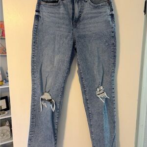 Blue Distressed Women's Tall Jeans